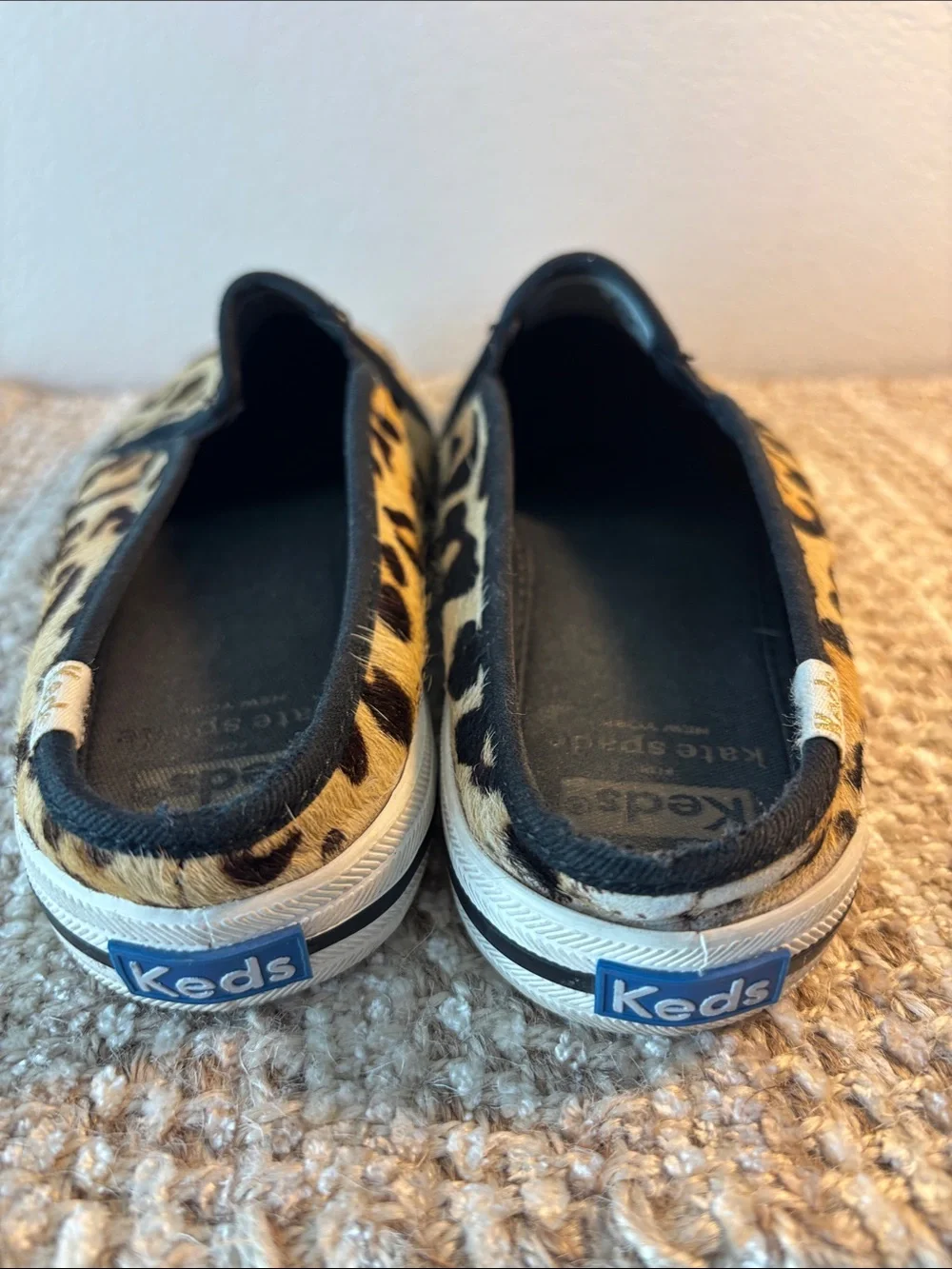 Keds + Kate Spade Leopard-Print Slip-On Sneakers - Tan and Black Size 7